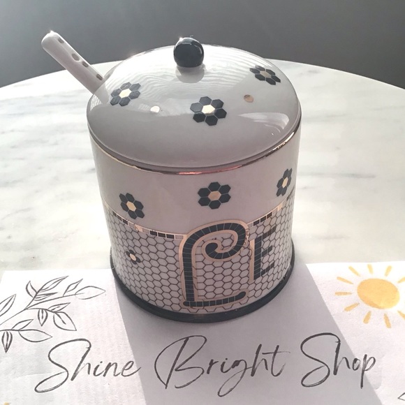 Anthropologie Bistro Tile Sugar Bowl NIB - Picture 7 of 11